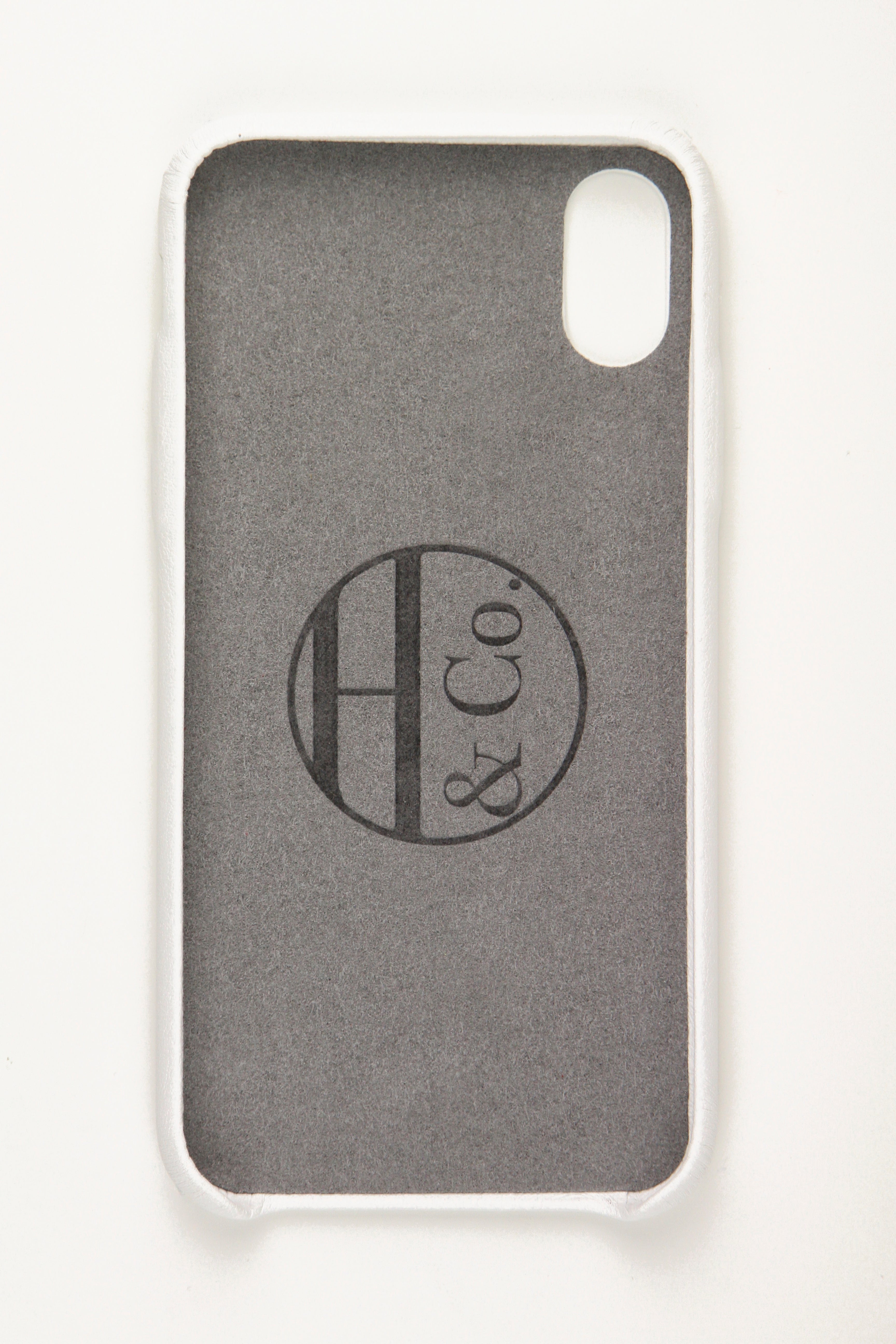 iPhone X Case, White Leather