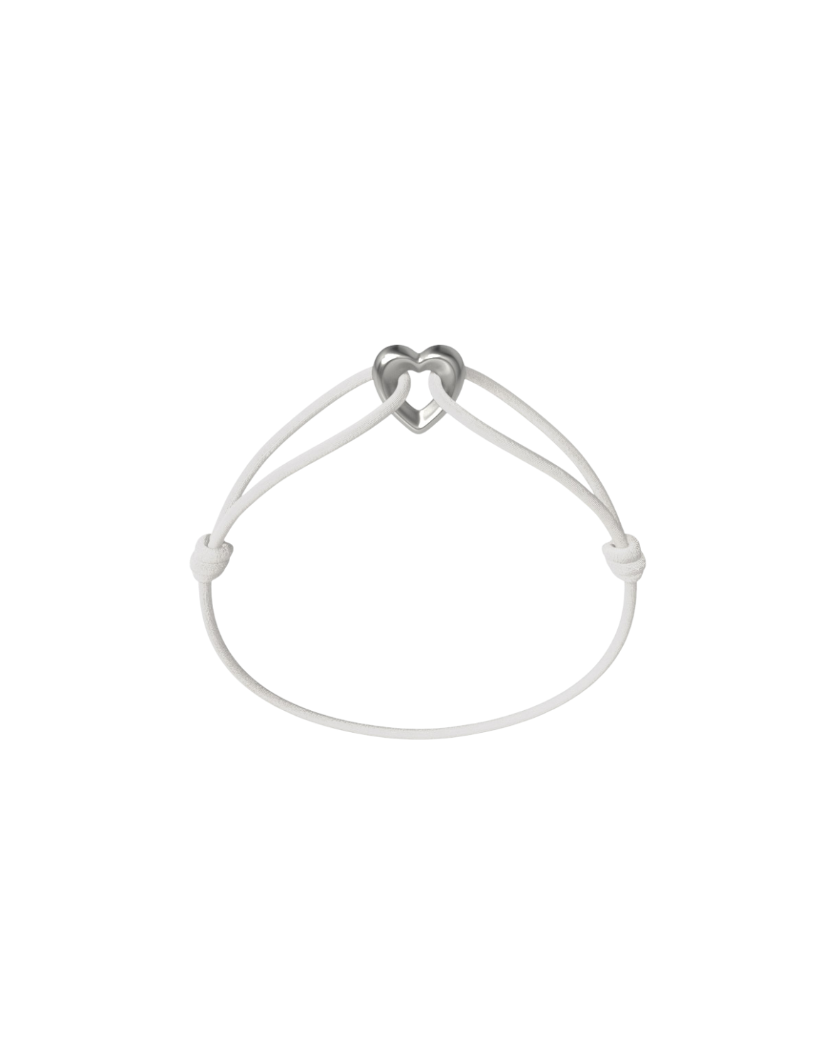 Silver Heart Cord Bracelet