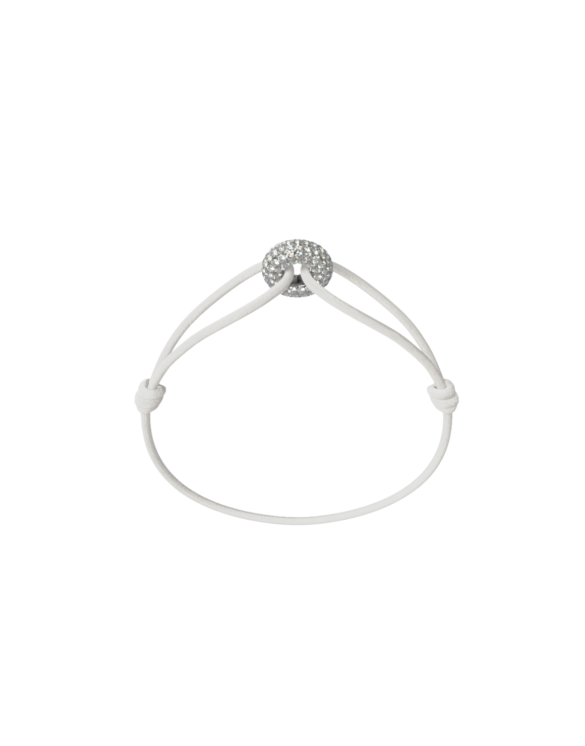 Mini Silver Soho Pavé Cord Bracelet