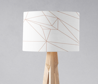 White and Rose Gold Lines Lampshade