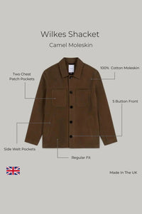 Wilkes Shacket - Camel Moleskin