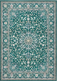 Eco-Washable Medallion Design Green Rug for Modern Homes