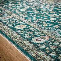 Eco-Washable Medallion Design Green Rug for Modern Homes