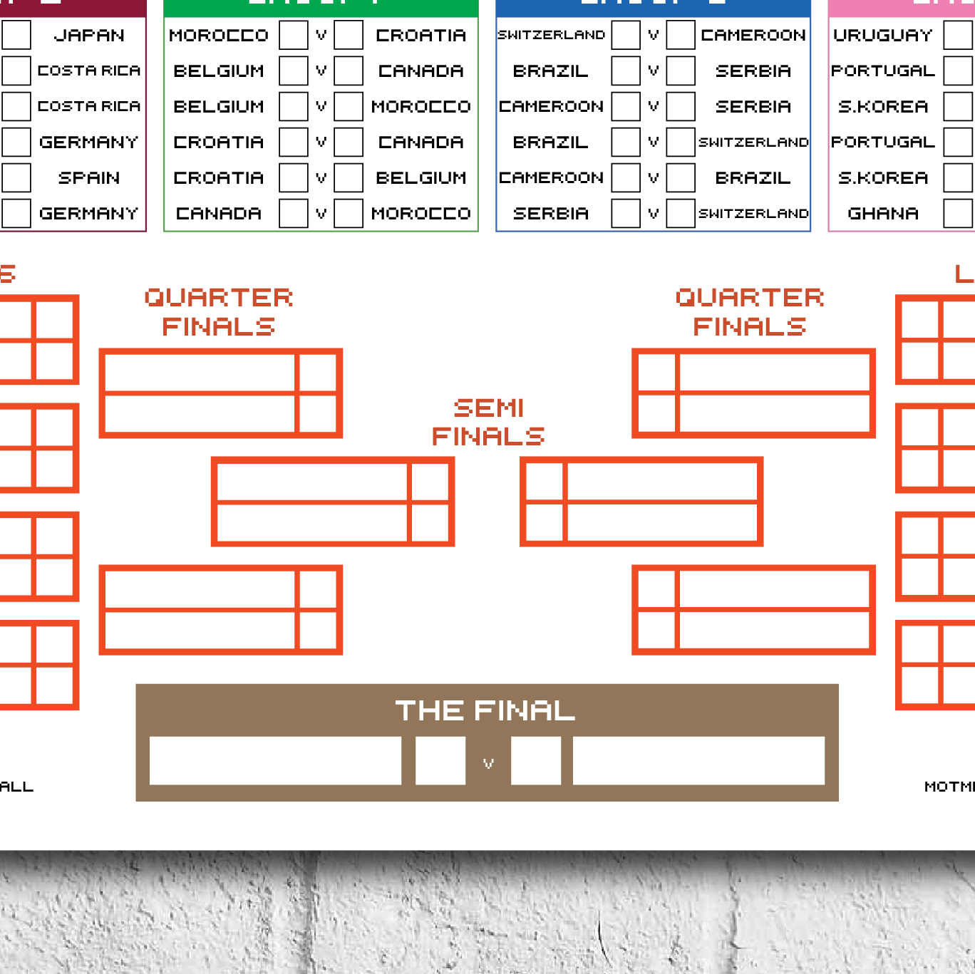 Retro Qatar 2022 World Cup Wall Chart