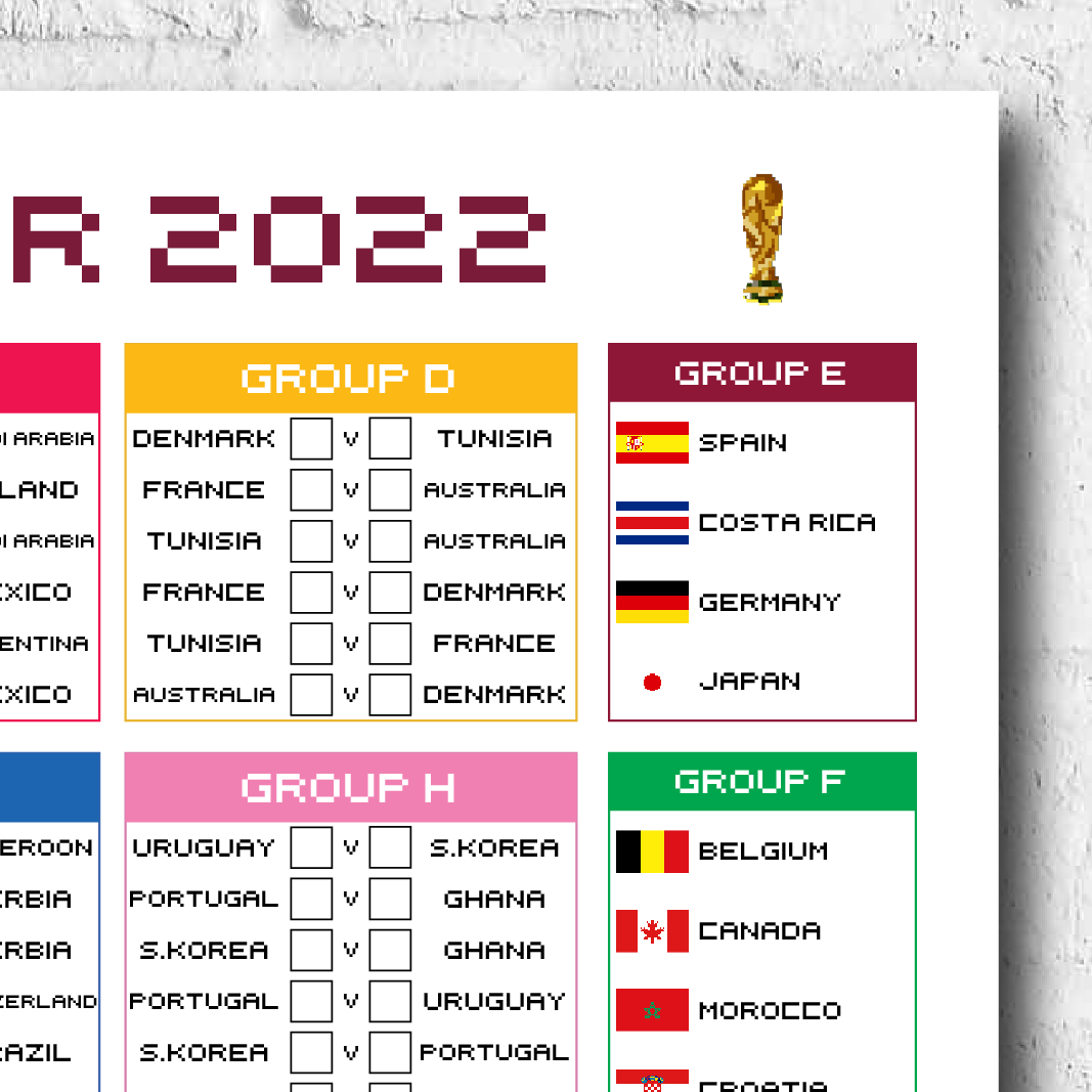 Retro Qatar 2022 World Cup Wall Chart
