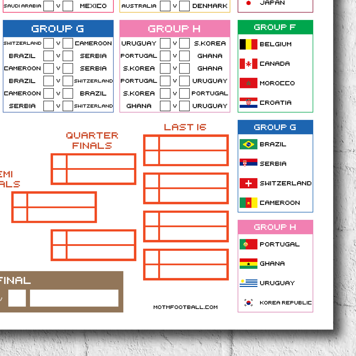 Retro Qatar 2022 World Cup Wall Chart