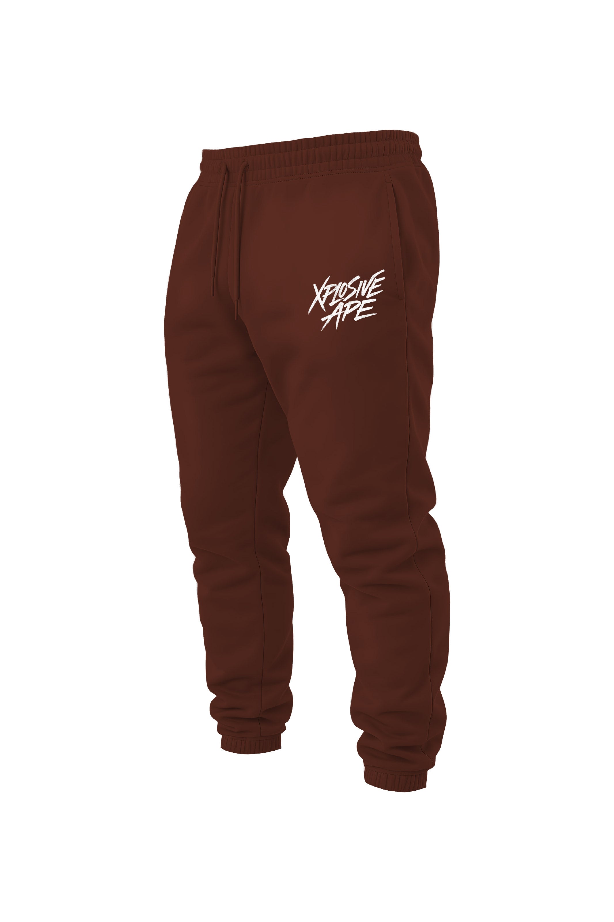 XAPE Classic Brush Script Joggers - Chocolate