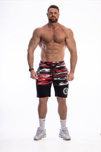 XAPE Century Camo Rag Shorts - Red