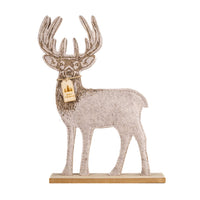 Standing Wooden Plush Reindeer Decoration