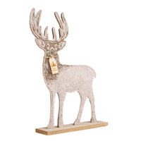 Standing Wooden Plush Reindeer Decoration