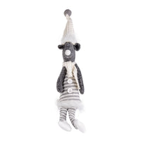 Silver Mouse w/Dangly Legs Striped Xmas Ornament
