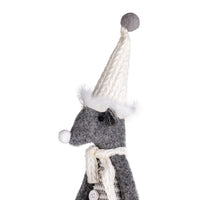 Silver Mouse w/Dangly Legs Striped Xmas Ornament