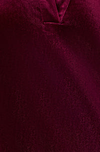 Yumi Burgundy Velvet Tunic Dress With 3/4 Sleeves