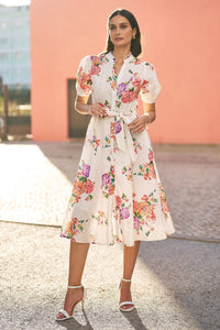 Yumi White Floral Cotton Broderie Anglaise Skater Dress