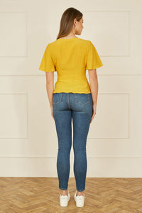 Yumi Yellow Button Up Top