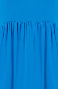 Yumi Blue Double Cotton Long Kaftan