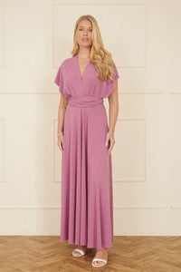 Yumi Pink Multiway Jersey Midi Dress for Versatile Styling