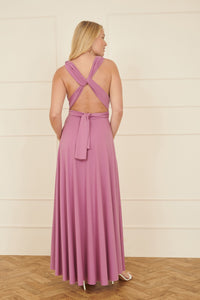 Yumi Pink Multiway Jersey Midi Dress for Versatile Styling