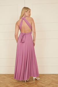 Yumi Pink Multiway Jersey Midi Dress for Versatile Styling