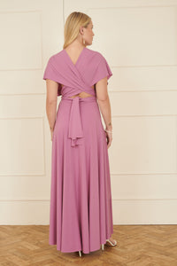 Yumi Pink Multiway Jersey Midi Dress for Versatile Styling