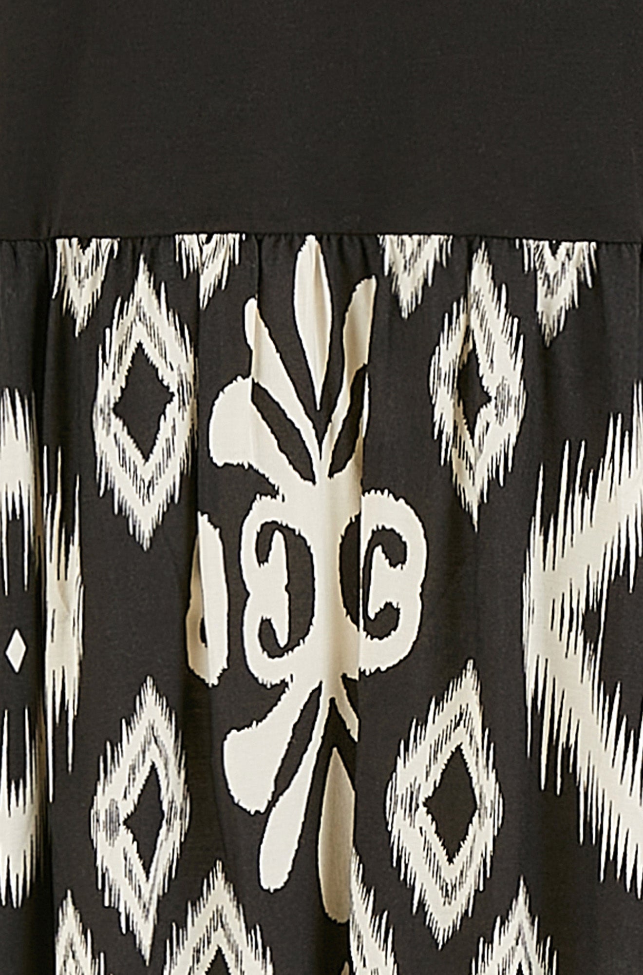 Yumi Black Jersey Stretch Top And Ikat Skirt Midi Dress