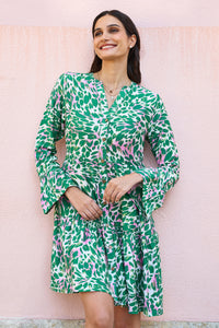 Yumi Green Leopard Print Tunic