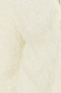 Yumi Ivory Eyelash Fluffy Knit Bolero With Tie Front