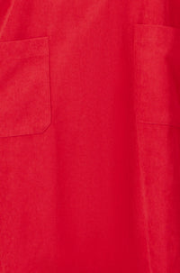 Yumi Red Cord Tunic With Ruched Sleeve