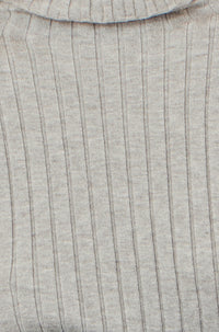 Yumi Grey Ribbed Knit Roll Neck Jumper