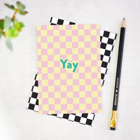 Yay Checkerboard Birthday Card – Stylish Celebrations for Every Occasion