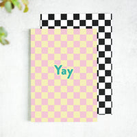 Yay Checkerboard Birthday Card – Stylish Celebrations for Every Occasion