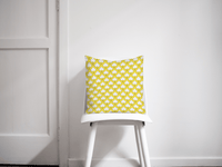 Yellow and White Geometric Tiles Design Cushion, Throw Pillow