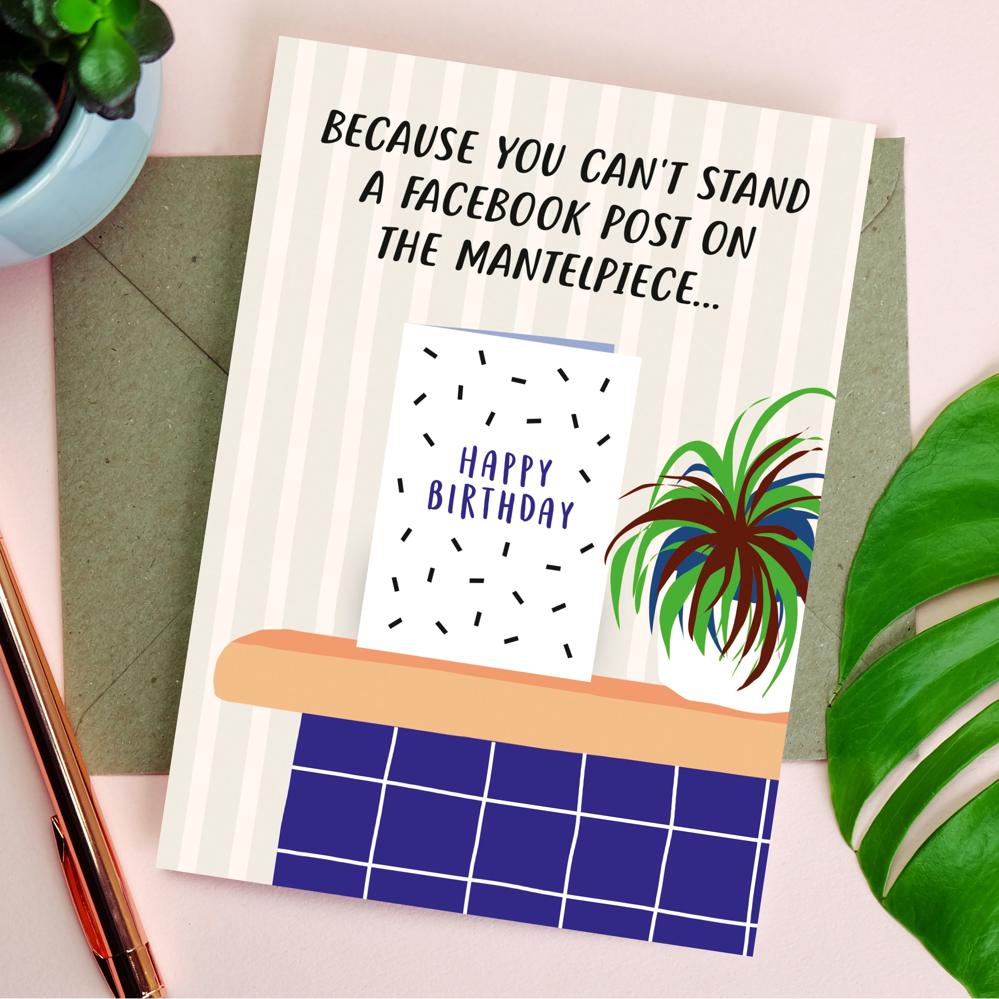 Mantelpiece Birthday Card