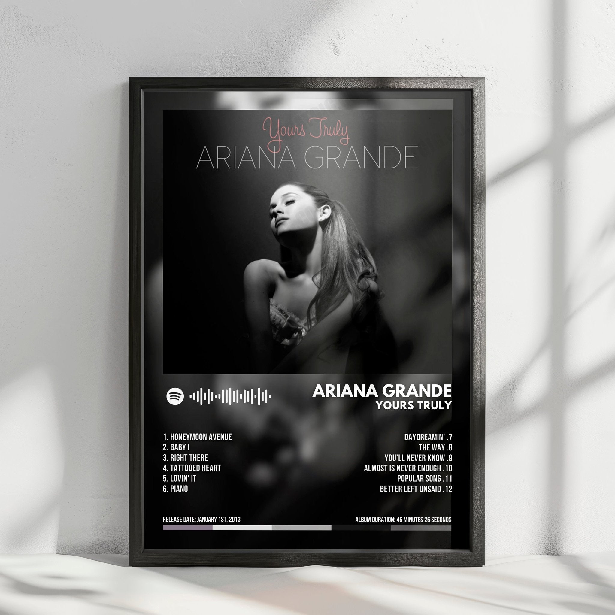 Ariana Grande "Yours Truly" Album Cover Poster - with Complete Tracklist