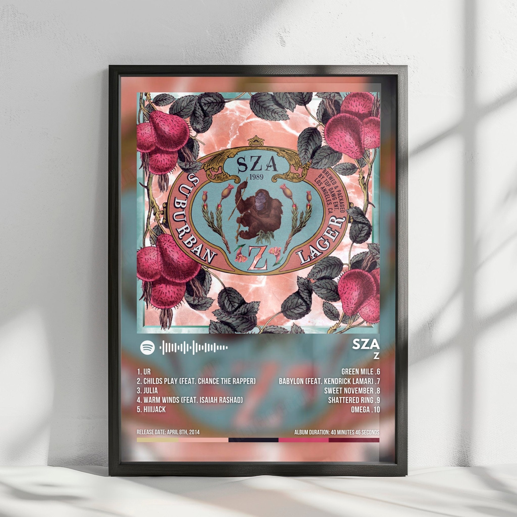 Sza "Z" Album Cover Poster - with Complete Tracklist