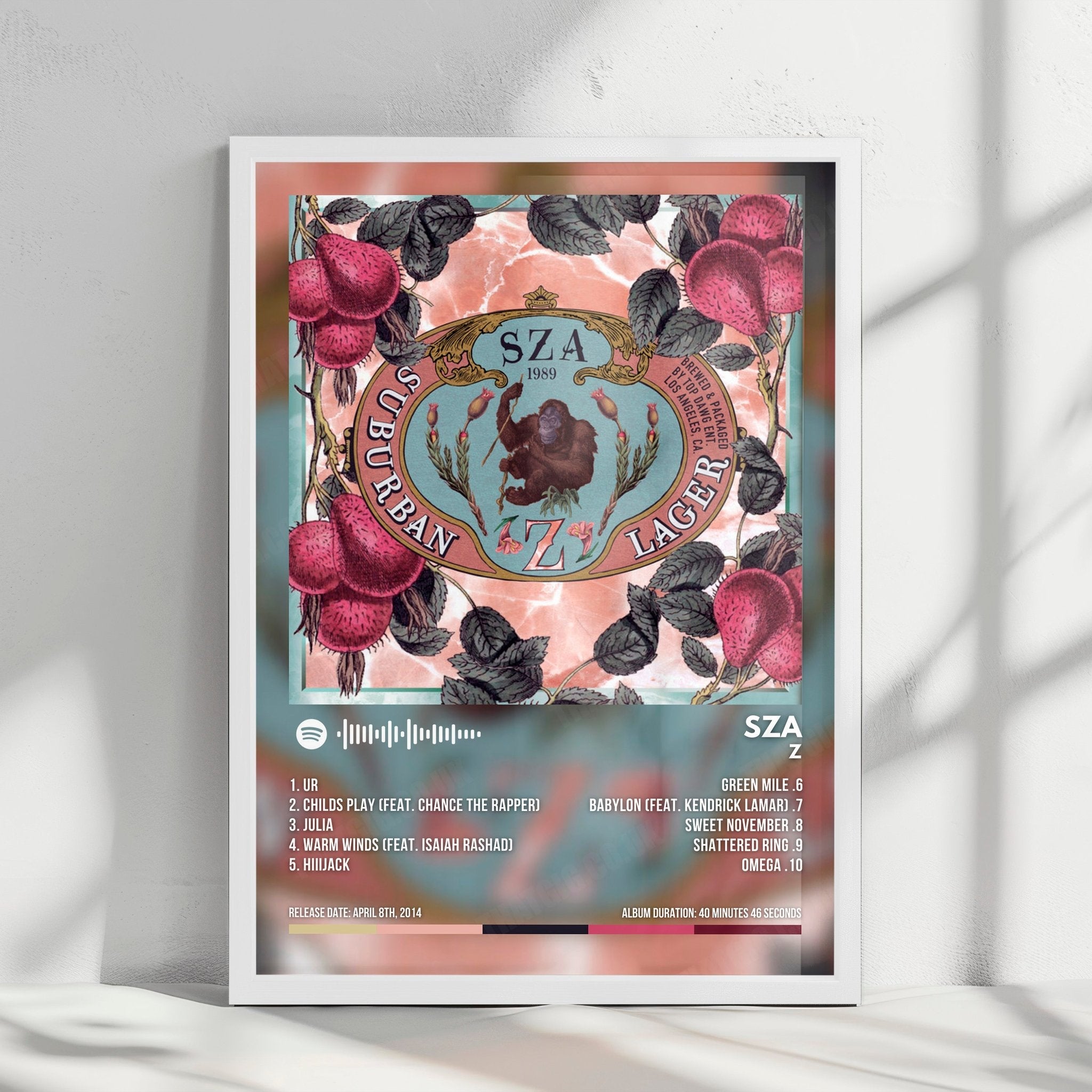 Sza "Z" Album Cover Poster - with Complete Tracklist