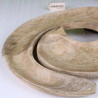 Zayana Swirl Mango Wood Serving Dish - Artisanal Centrepiece for Snacks