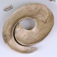 Zayana Swirl Mango Wood Serving Dish - Artisanal Centrepiece for Snacks