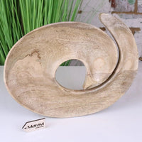 Zayana Swirl Mango Wood Serving Dish - Artisanal Centrepiece for Snacks