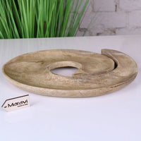 Zayana Swirl Mango Wood Serving Dish - Artisanal Centrepiece for Snacks