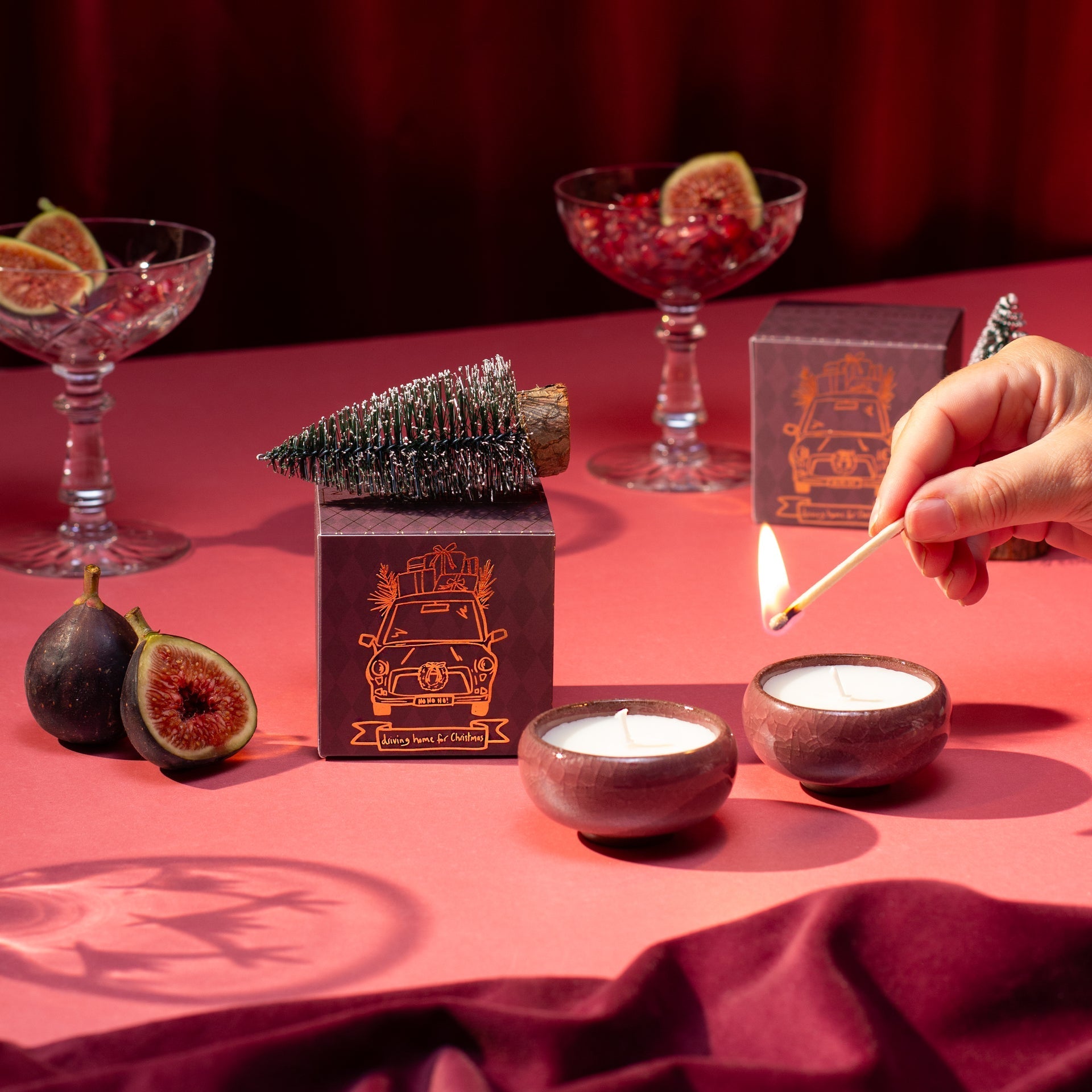 Sparkle Season: Driving Home for Christmas Tea Lights (Box of 2) - Christmas Spruce