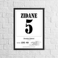 Zinedine Zidane Legend Stats Print