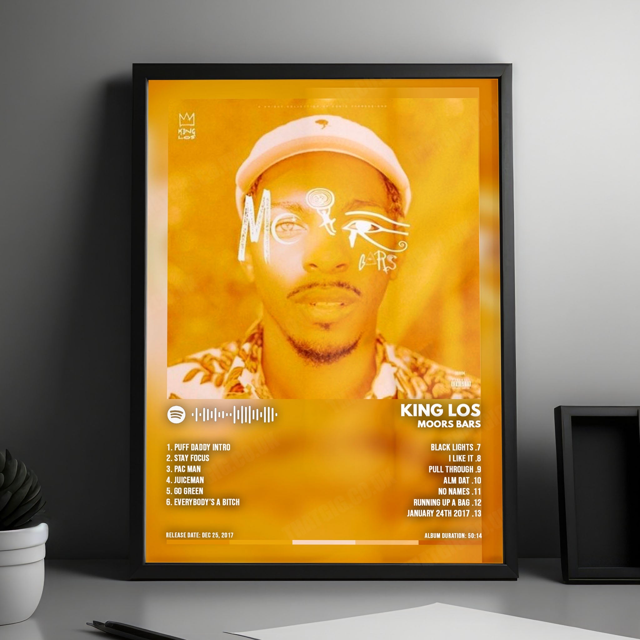 King Los "Moor Bars" Album Cover Poster - with Complete Tracklist