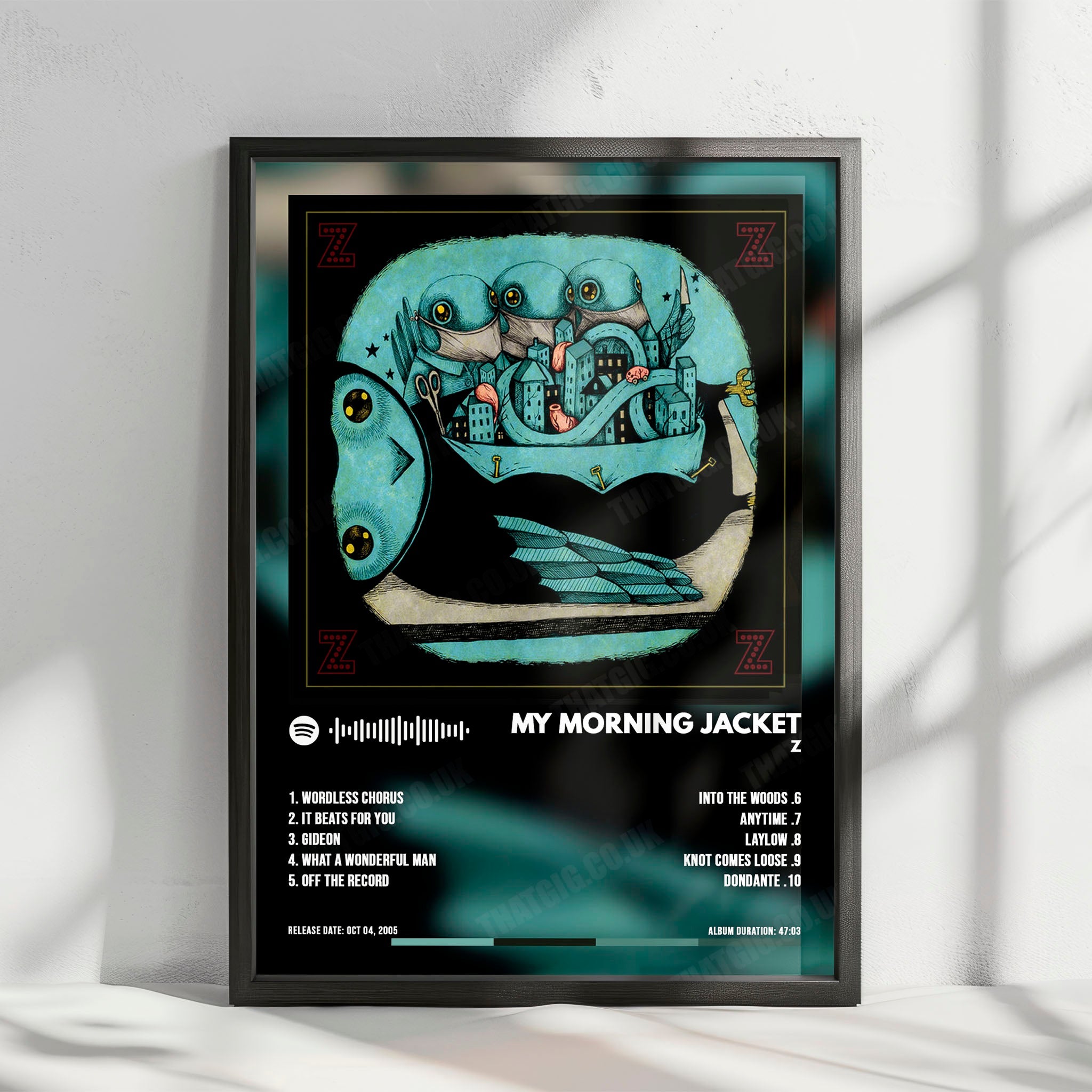 My Morning Jacket "Z" Album Cover Poster - with Complete Tracklist