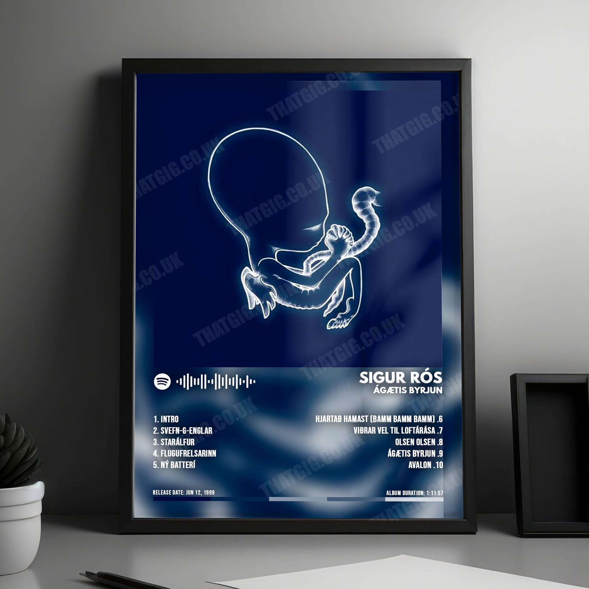 Sigur Rós "Ágætis byrjun" Album Cover Poster - with Complete Tracklist