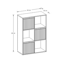 Kube Sideboard Black & Light Oak 3 Shelves 3 Drawers