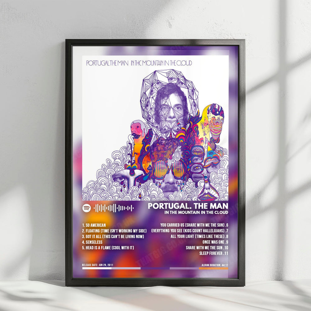 Portugal. The Man "In the Mountain in the Cloud" Album Cover Poster - with Complete Tracklist