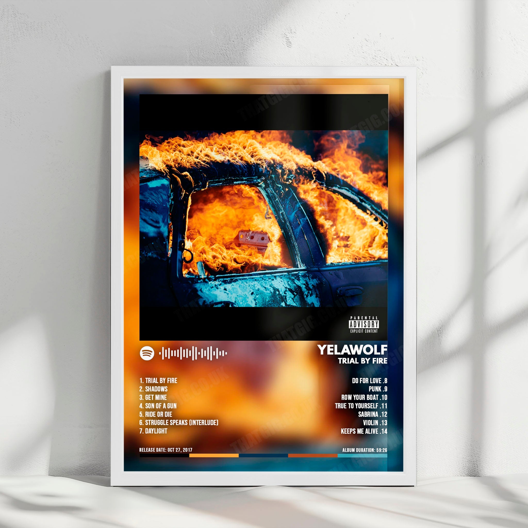 Yelawolf "Trial by Fire" Album Cover Poster - with Complete Tracklist