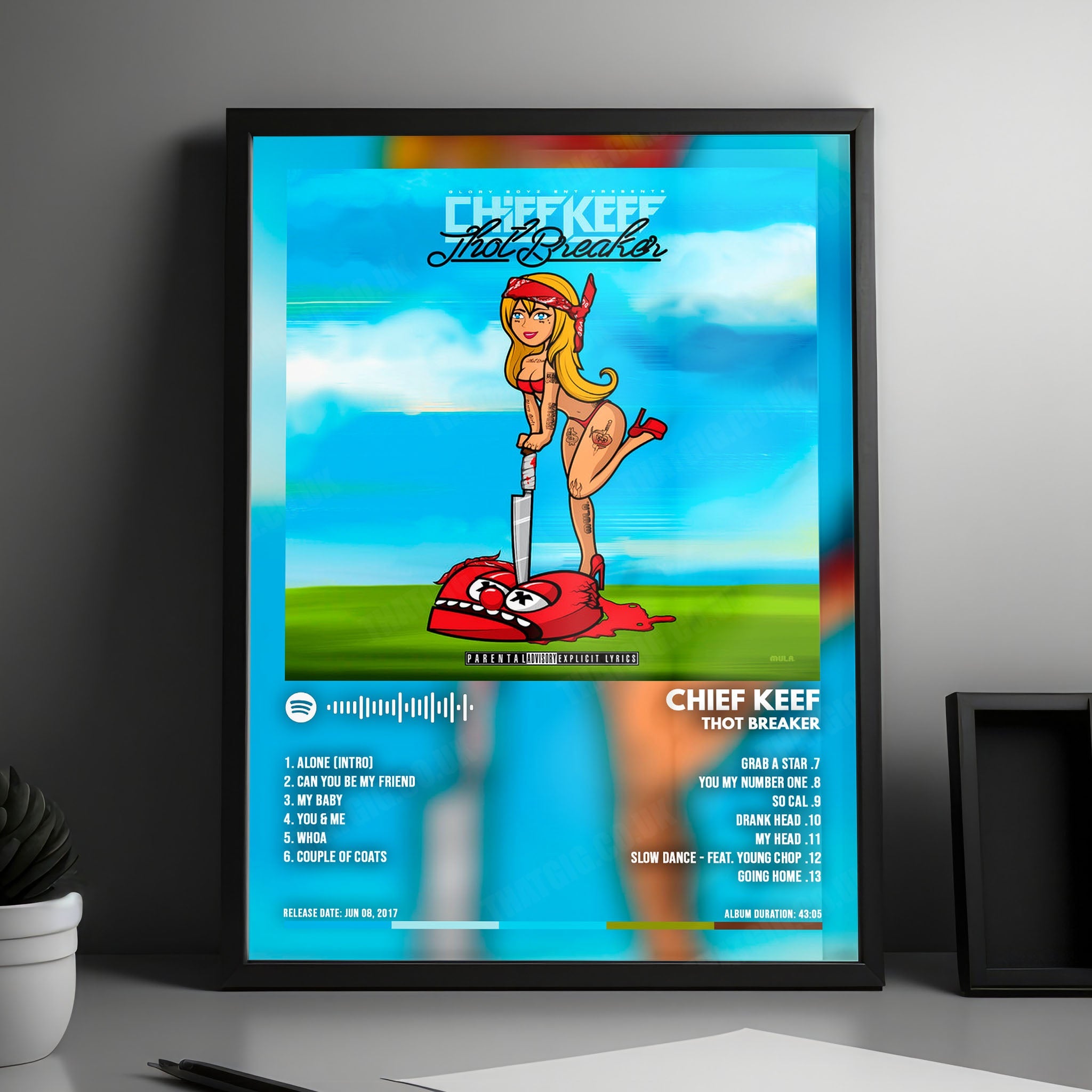 Chief Keef "Thot Breaker" Album Cover Poster - with Complete Tracklist