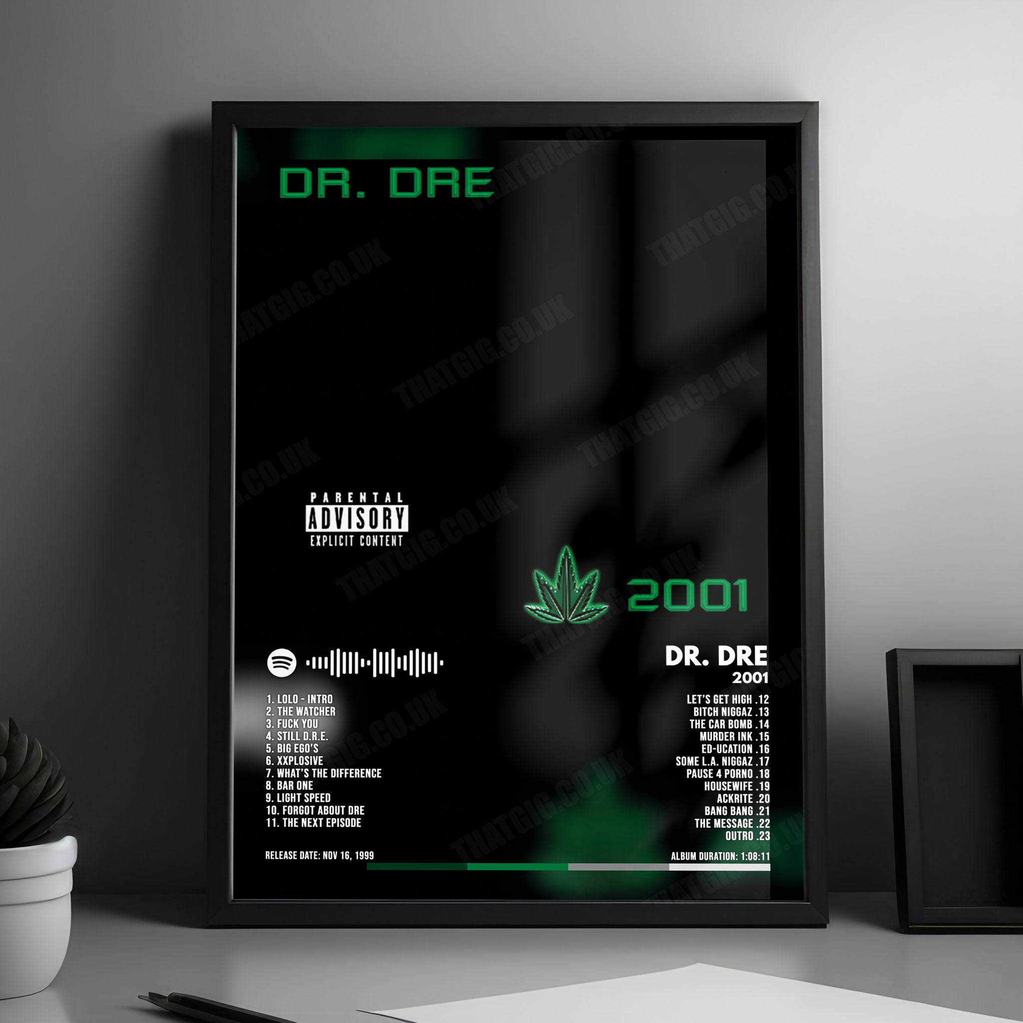 Dr. Dre "2001" Album Cover Poster - with Complete Tracklist